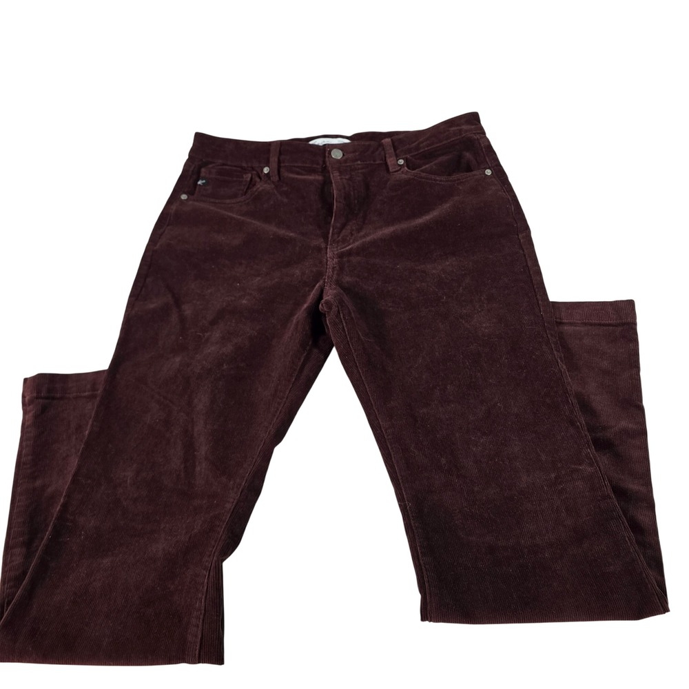 KanCan Burgundy Corduroy Pants Womens 31 Maurices Mid Rise Straight Leg 224226
